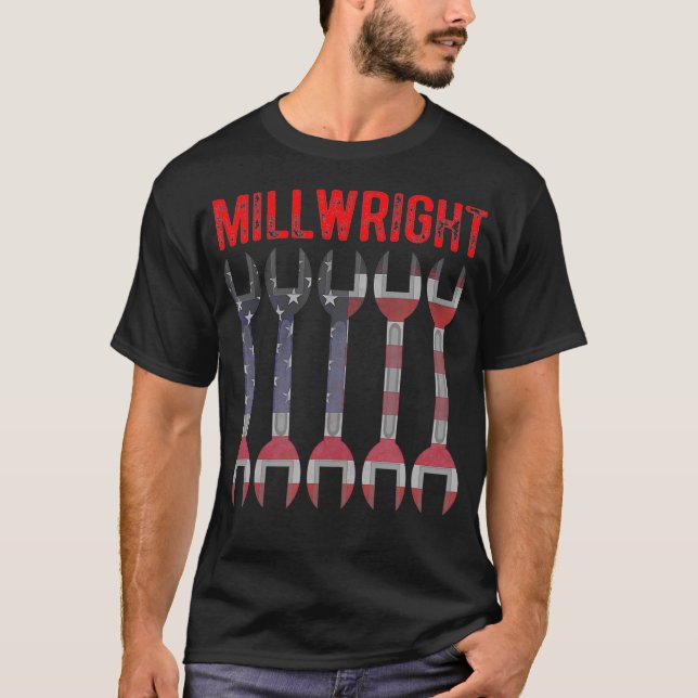 Camiseta Millwright Tools Patriotic American Flag Millwrigh (Anverso)
