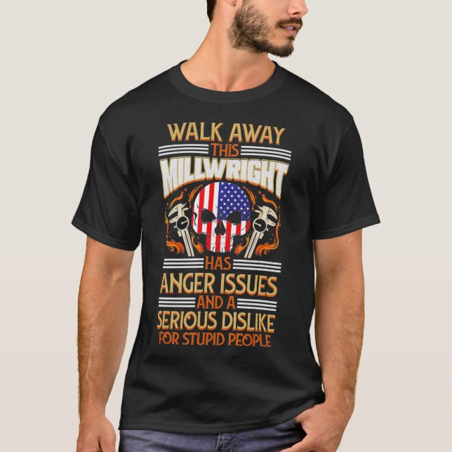 Camiseta Millwright USA Skull Anger Issues  (Anverso)