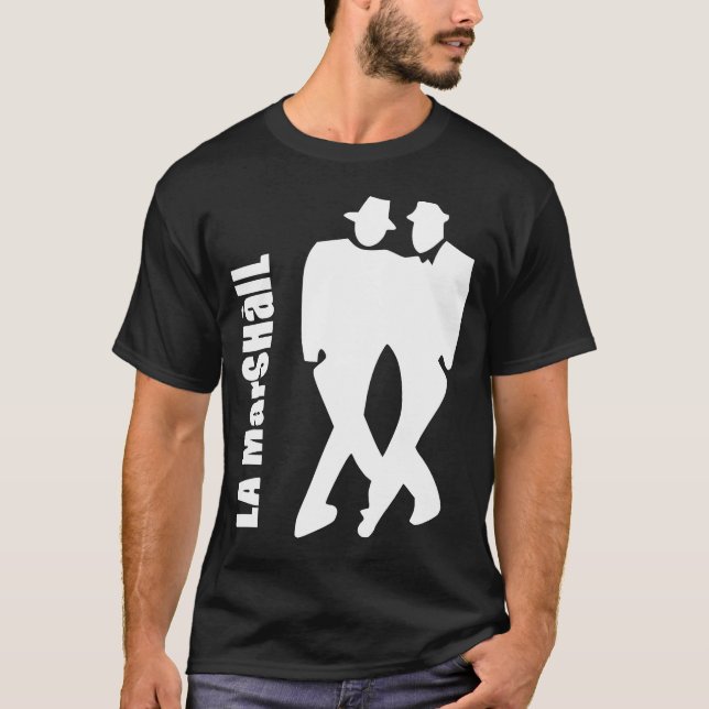 Camiseta Milonga de Marshall del La (blanco en oscuridad) (Anverso)