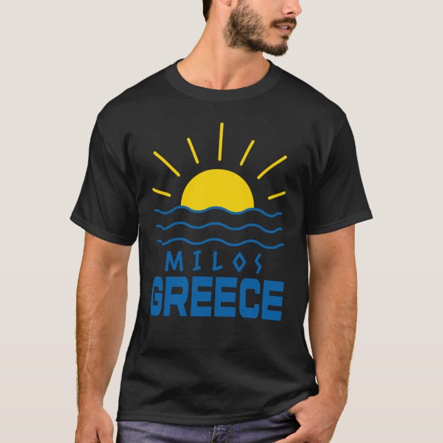 Camiseta Milos Greece Sunshine and Sea's Black (Anverso)