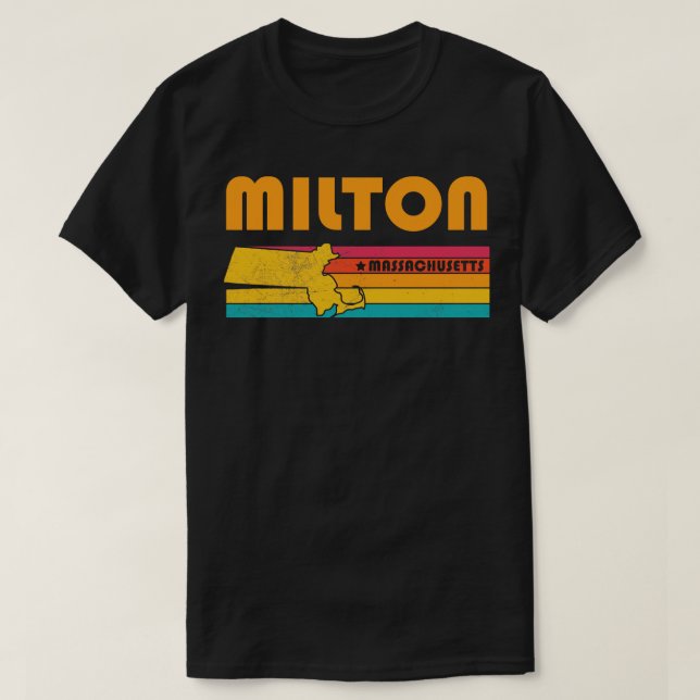 Camiseta Milton Massachusetts Vintage Distresage Souvenir (Diseño del anverso)