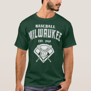 Camiseta Milwaukee Baseball Est 1969 Vintage White Text