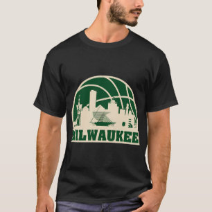 Camiseta Milwaukee Basketball Milwaukee Cityscape