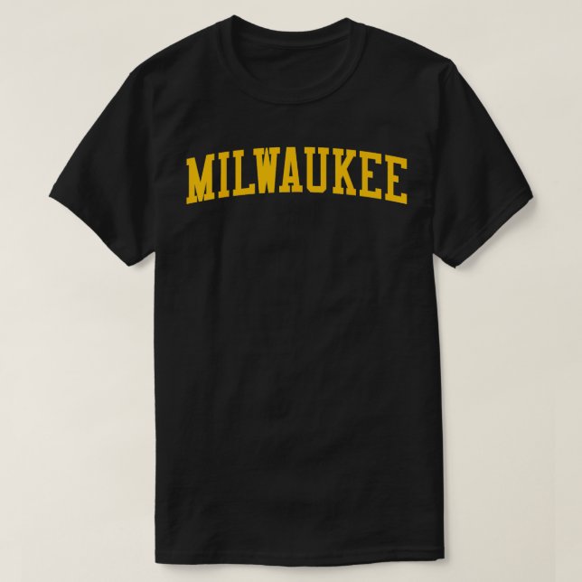 Camiseta Milwaukee WI Varsity Style Brew City Throwback Yel (Diseño del anverso)