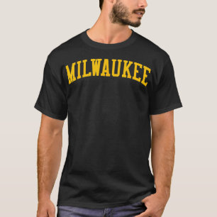 Camiseta Milwaukee WI Varsity Style Brew City Throwback Yel