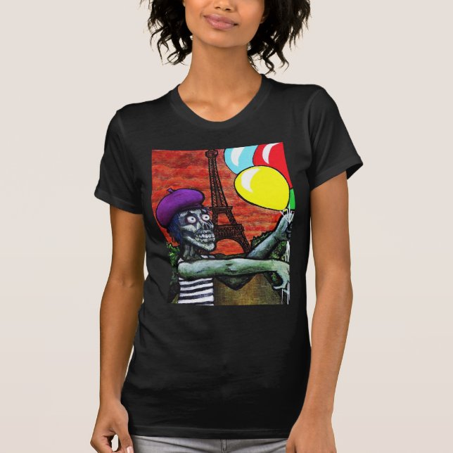Camiseta Mime francés del zombi (Anverso)