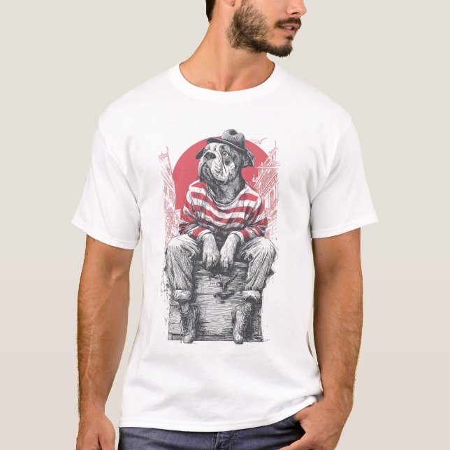 Camiseta Mime Mastiff � Silent Funny Dog (Anverso)