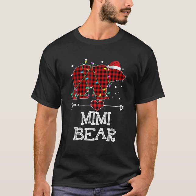 Camiseta Mimi Bear, Búfalo Rojo Tocado Mimi Bear Pajama (Anverso)