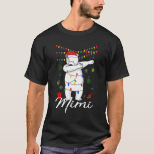 Camiseta Mimi Bear Dabbing Ilumina Santa Christms Family Xm