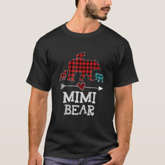 Camiseta Mimi Bear Navidades Pajama Red Plaid Buffalo