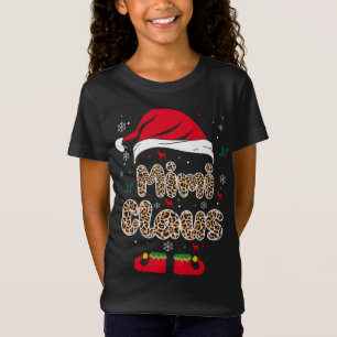 Camiseta Mimi Claus Leopard Print Santa Mating Family Chr