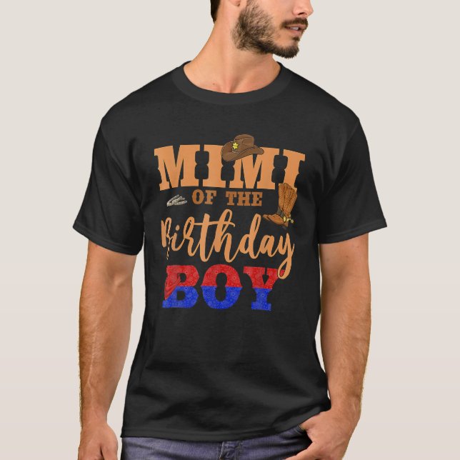 Camiseta Mimi De Birthday Boy Western Cowboy Theme Fami (Anverso)