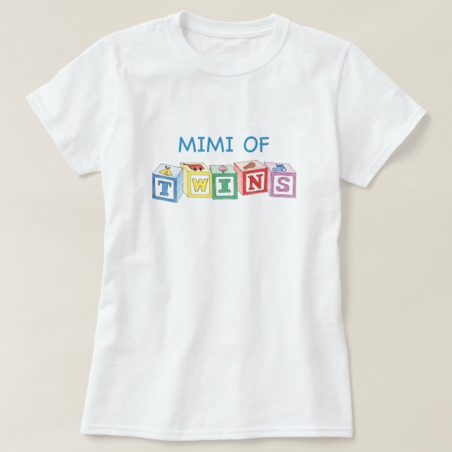 Camiseta Mimi de bloques de los gemelos (Diseño del anverso)