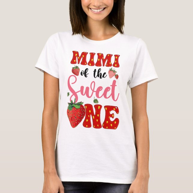 Camiseta Mimi De Dulce Un Frito De Fresa Primer Cumpleaños  (Anverso)