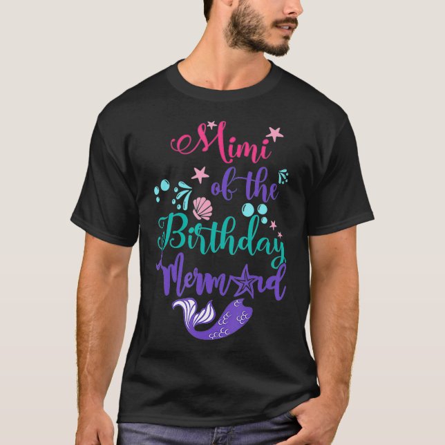 Camiseta Mimi de la familia de la sirena de cumpleaños _3 (Anverso)