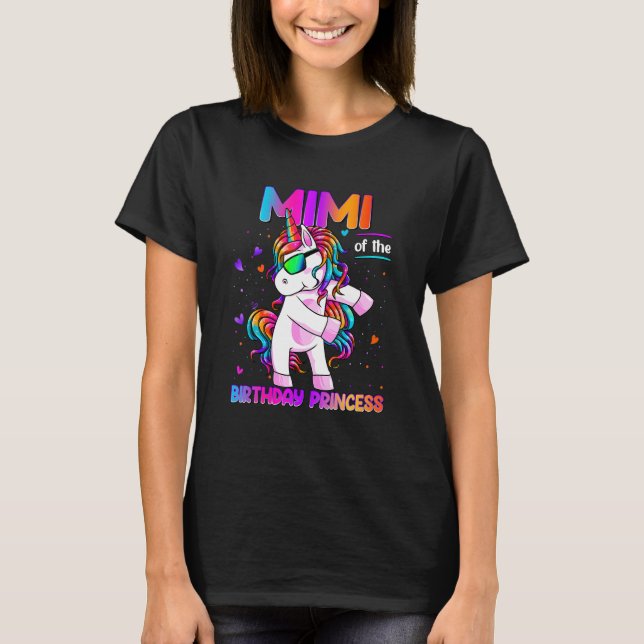 Camiseta Mimi de la princesa de cumpleaños Chica Dabbing Un (Anverso)