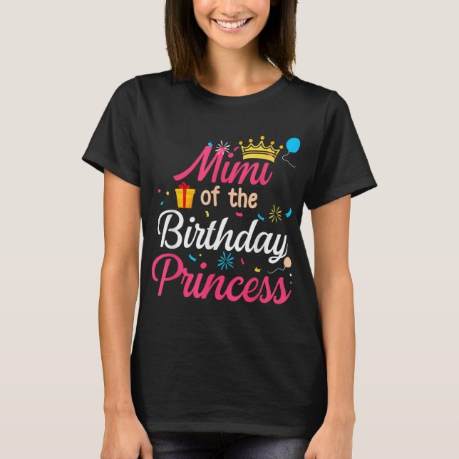 Camiseta Mimi De La Princesa De Cumpleaños Cute Mamá (Anverso)