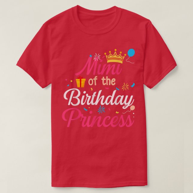 Camiseta Mimi De La Princesa De Cumpleaños Cute Mamá  (Diseño del anverso)