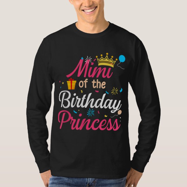 Camiseta Mimi De La Princesa De Cumpleaños Cute Mamá (Anverso)