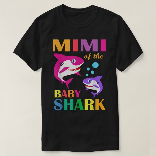 Camiseta Mimi De Las Madres Del Tiburón Mimi Shark Nacidas  (Diseño del anverso)