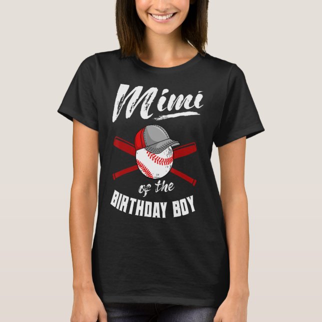 Camiseta Mimi Del Niño De Cumpleaños Béisbol Fiesta Celeb (Anverso)