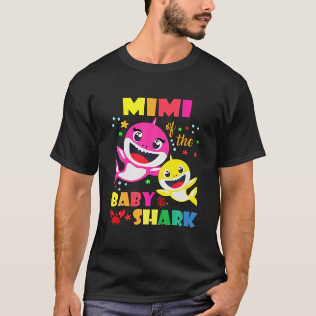 Camiseta Mimi Del Padre Del Tiburón De Cumpleaños, Mamá Mat (Anverso)
