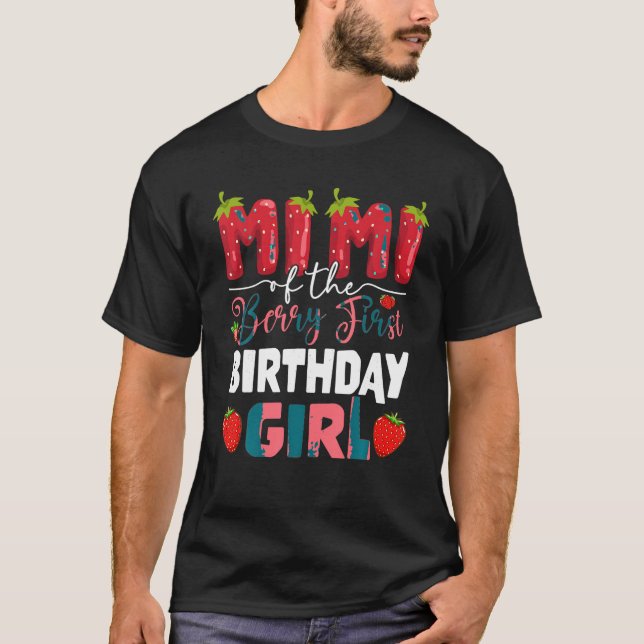 Camiseta Mimi del primer cumpleaños de Strawberr Chica (Anverso)