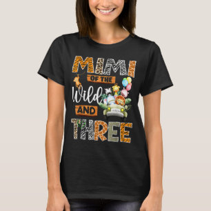 Camiseta Mimi del salvaje y tres cumpleaños número 3 safari