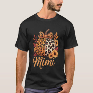 Camiseta Mimi Día de Acción de Gracias Leopardo Calabaza Gi