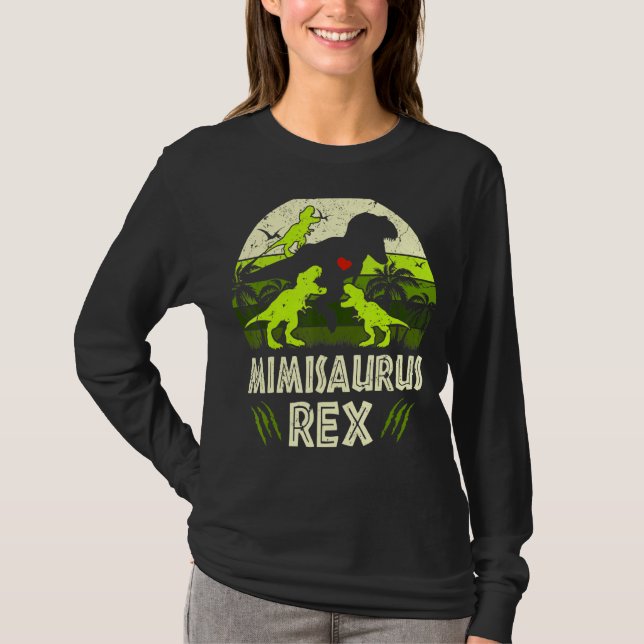 Camiseta Mimi Dinosaurio T Rex Mimisaurus 3 Familias Coinci (Anverso)