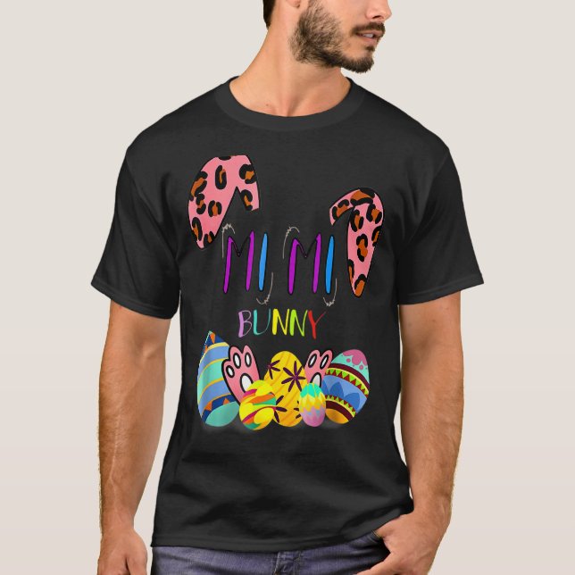 Camiseta Mimi Leopard Bunny Rabbit Oars Funny Para Hombres  (Anverso)
