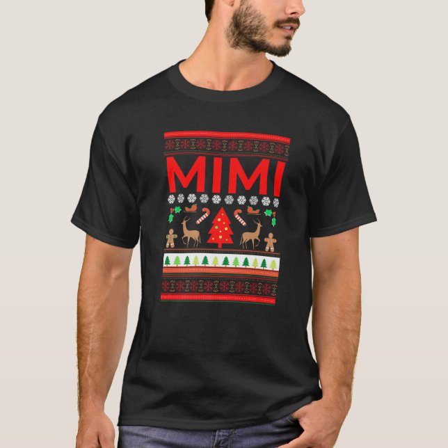 Camiseta Mimi Navidades feos sudan a divertida abuela Navid (Anverso)