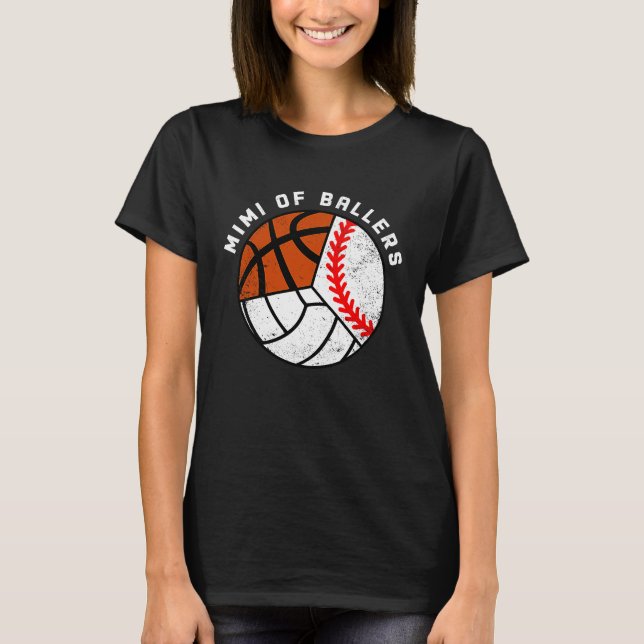 Camiseta Mimi Of Ballers Baseball Volleyball Basketball Mim (Anverso)