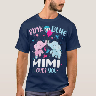Camiseta Mimi rosa o azul te ama el elefante revelador de g