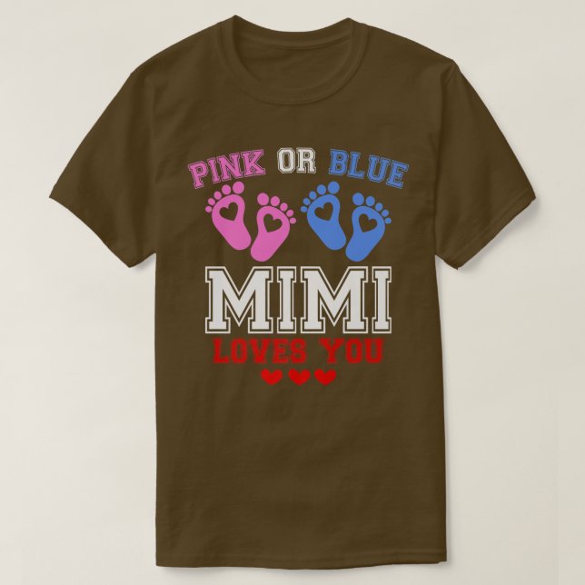 Camiseta Mimi Rosa O Azul Te Ama Género Revelar Prima (Diseño del anverso)