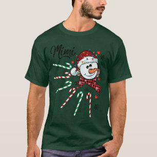Camiseta Mimi Snowman Candy Cane Christmas Xmas Funny 808