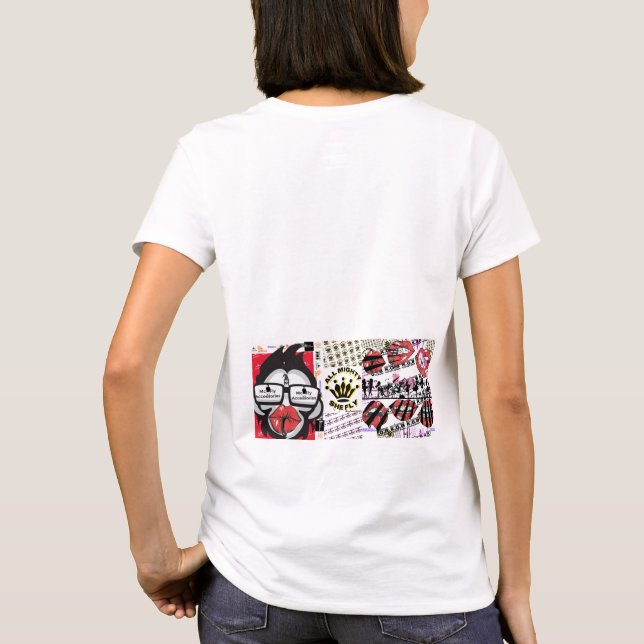 Camiseta Mímica múltiple con corazón todopoderoso que vuele (Reverso)