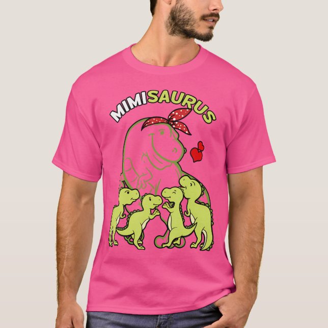 Camiseta Mimisaurus Mimi 4 Niños Dinosaurio Día De La Madre (Anverso)