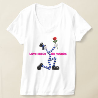 Camiseta Mimo de Rayas Azules con Rosa Roja Arte 3D