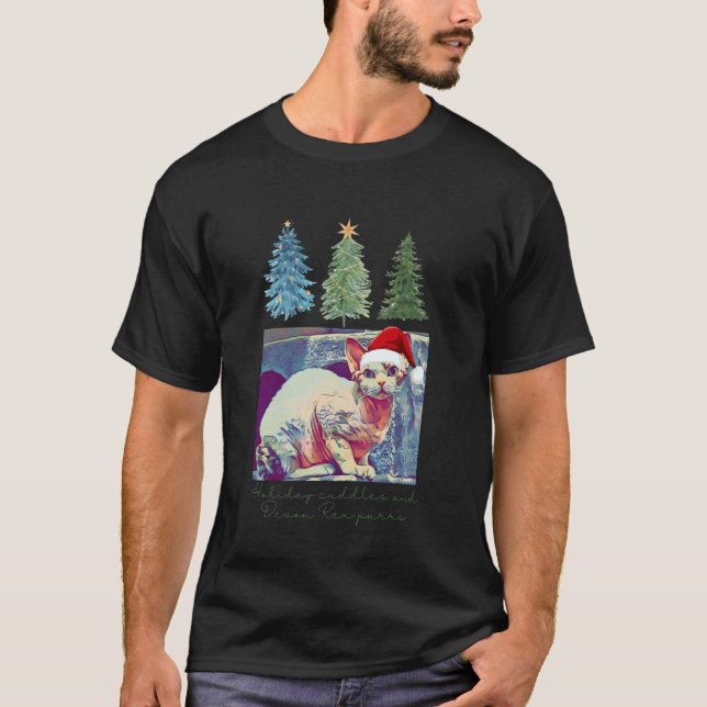 Camiseta Mimosas de vacaciones y ronroneos de Devon Rex gat (Anverso)