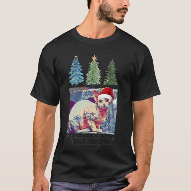Camiseta Mimosas de vacaciones y ronroneos de Devon Rex gat (Anverso)