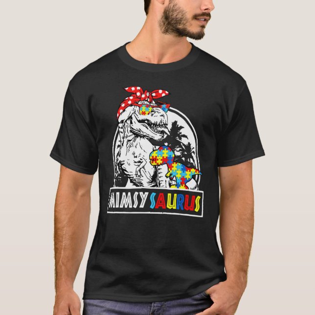 Camiseta Mimsysaurus T Rex Dinosaur Mimsy Saurus Family Mat (Anverso)