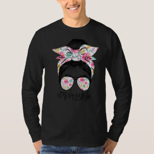 Camiseta Mimzy Life Messy Hair Bun Floral Mujeres Da de Mad