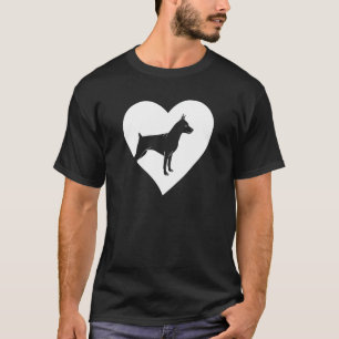 Camiseta Min Pin Heart Funny Ministra Pinscher Dueño Dog L