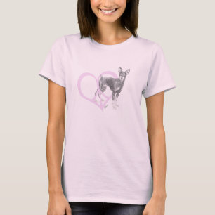 Camiseta Min Pin Heart Peace Sign