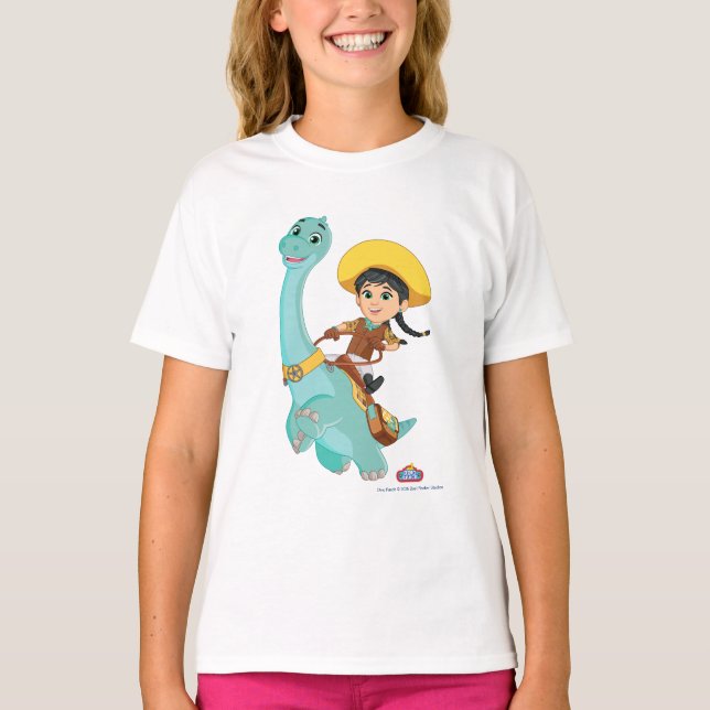 Camiseta Min. y Clover | Feliz travesía de Cowgirl y Bronto (Anverso)