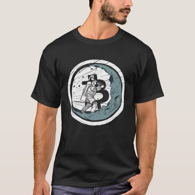 Camiseta Mina de criptografía BTC de Bitcoin Moon Mining (Anverso)