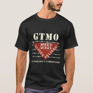 Camiseta Mina De Tierra De Gtmo Rótulo De Alambre Barrido D
