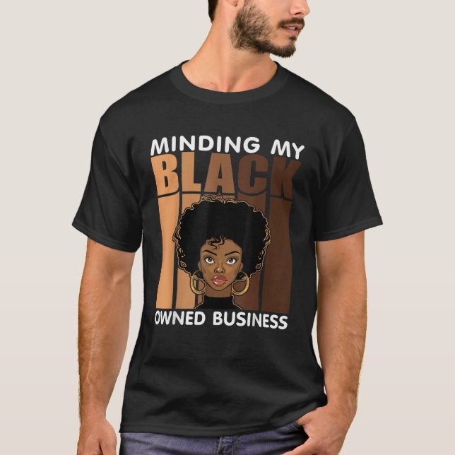 Camiseta Minando mi propietario de negocios negro Melanted  (Anverso)