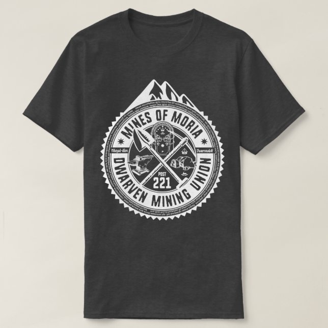 Camiseta Minas del sindicato minero Moria Dwarven (Diseño del anverso)
